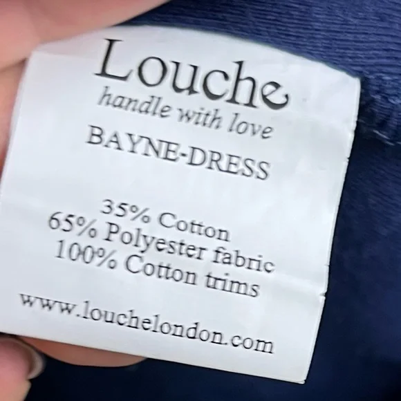 Louche 60's Inspired Mini Dress - Navy &‎ Ivory - Women's Size UK 12 (US 8) - Picture 11 of 14